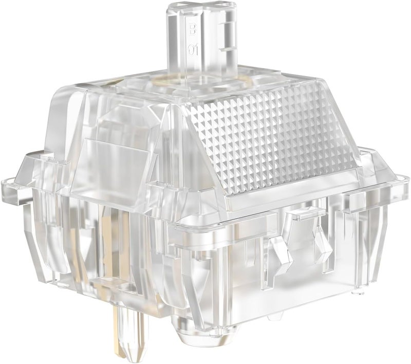 DUROCK Ice King Tactile Switches, 68g Progressive Spring Transparent Clear RGB Switch, 5 Pins Lubed T1 Tactile Mechanical Keyboard Switches (110pcs) - Image 1